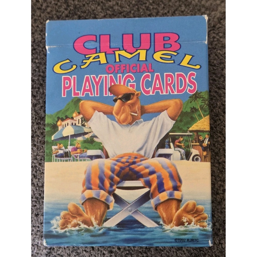 Vtg 1992 Club Camel Cigarettes Official Playing Cards Joe Camel Beach Complete